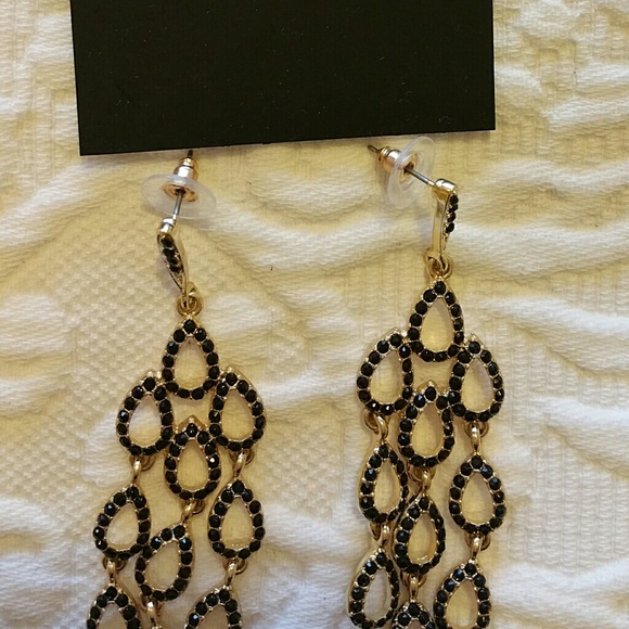 NWT INC Black and Gold Earrings - Picture 3 of 5